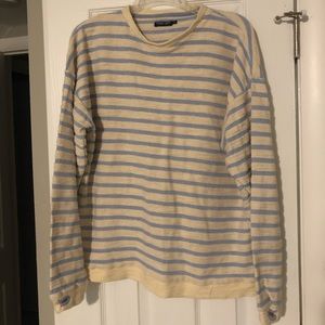 Blue and cream striped sweater